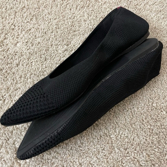 Serra Women's Ribbed Knit Pointed Toe Black Flats casual size 8 - Picture 9 of 9